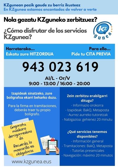 KZ GUNEAN aurreko zita hartu beharko da
