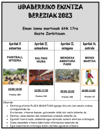 UDABERRIKO EKINTZA BEREZIAK 2023