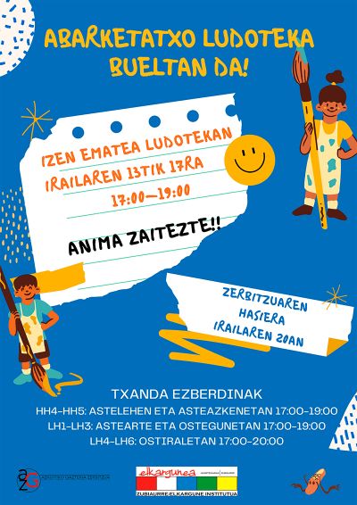 Ludotekan izen ematea irekita